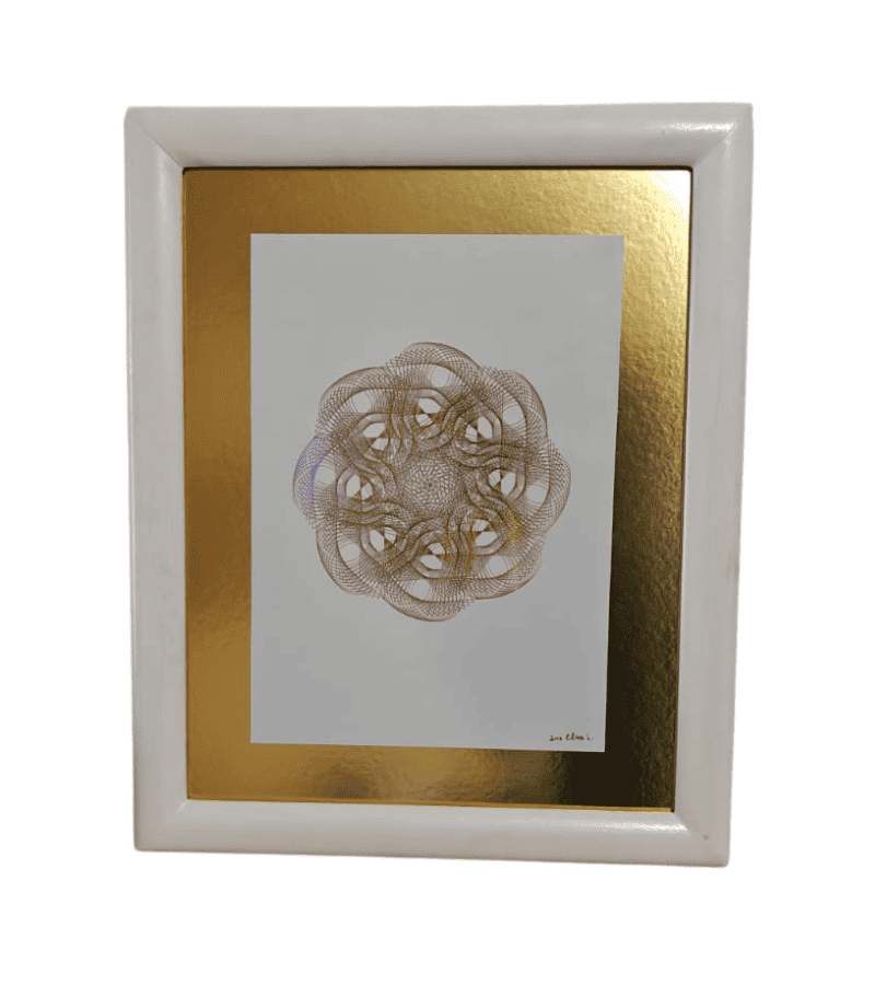 Geometria personalizada con fondo y tinta dorada