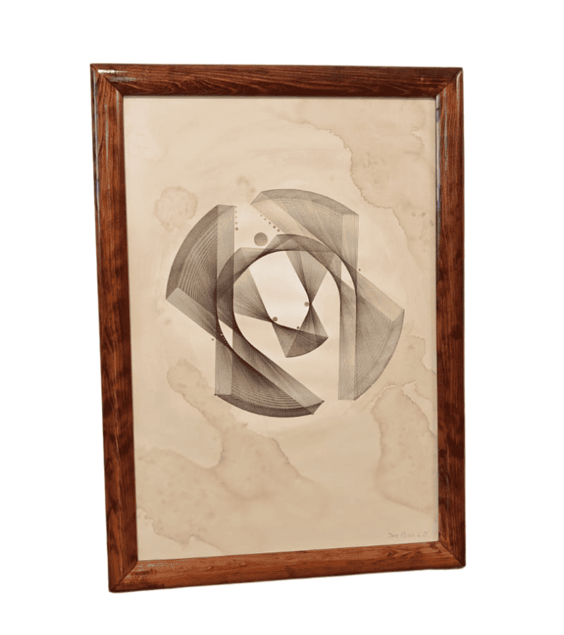 Figura de geometria personalizada sagrada sobre papel de café